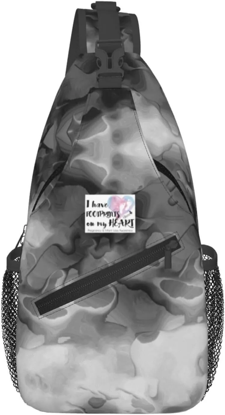 Pregnancy and Infant Loss Awareness Sling Bag Crossbody Backpack Shoulder Casual Daypack Bag for Men Women