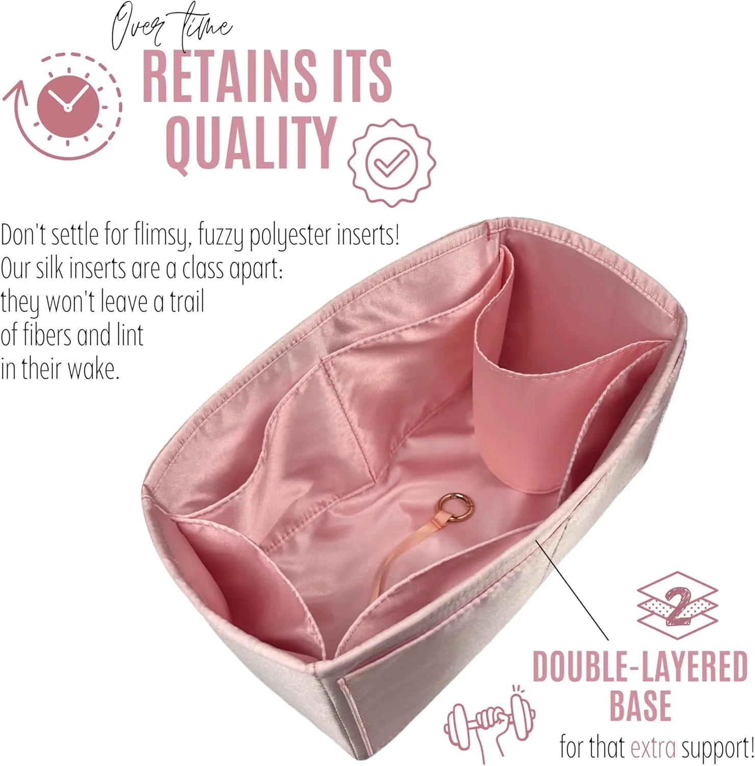 Premium Purse Organizer compatible with Lv Speedy 30 Organizer Insert - Handmade Smooth Natural Silk Bag Organizer, Perfect Fit for 16/20/25/30/35/40 (Brown, For Speed* 30)