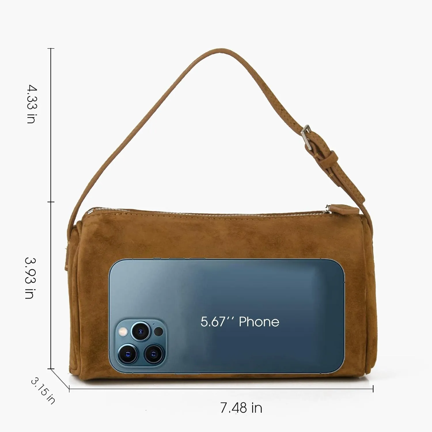 Premium Suede Leather Crossbody Purses for Women, Small Shoulder Bag with Adjustable Strap and Crossbody Hobo Bag