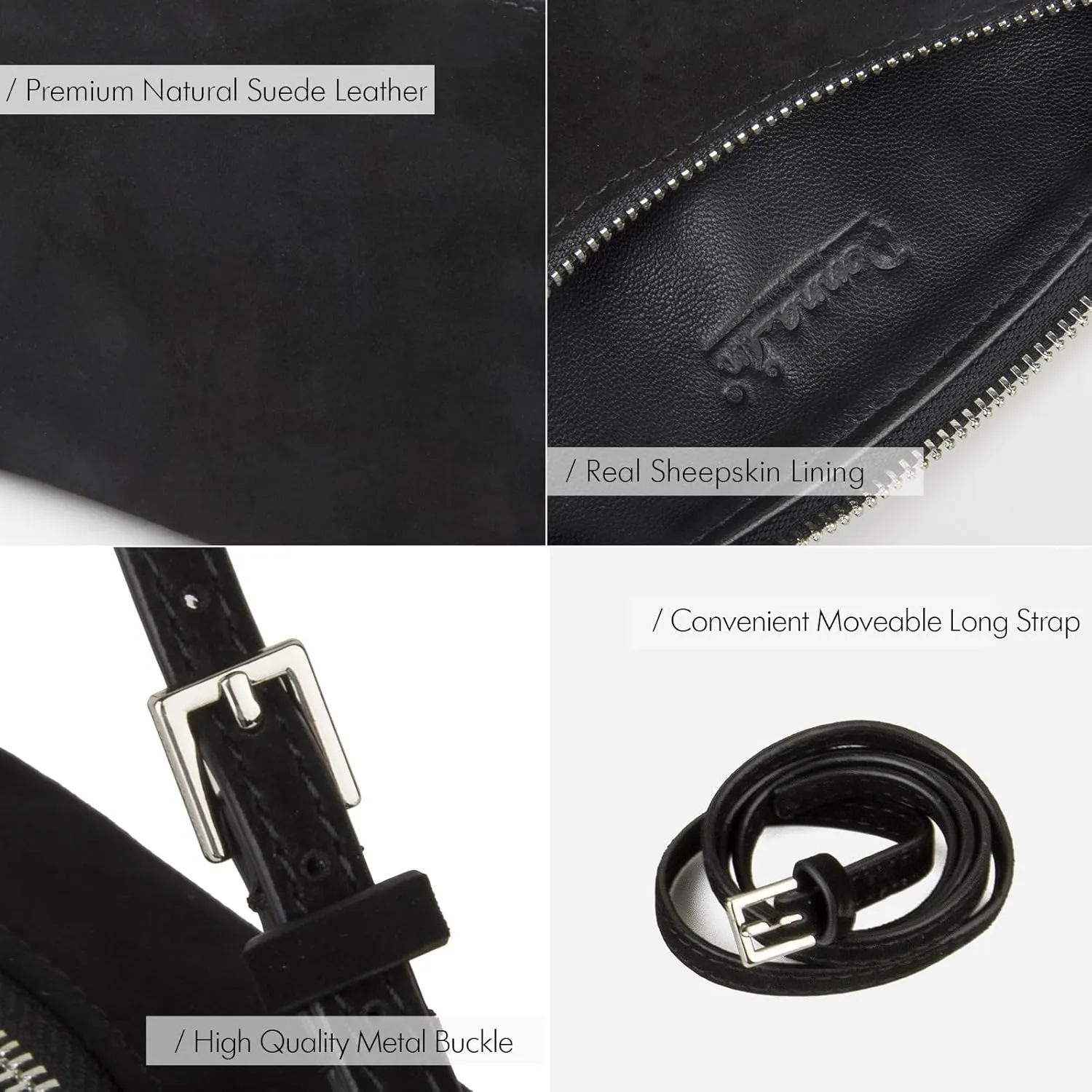 Premium Suede Leather Crossbody Purses for Women, Small Shoulder Bag with Adjustable Strap and Crossbody Hobo Bag