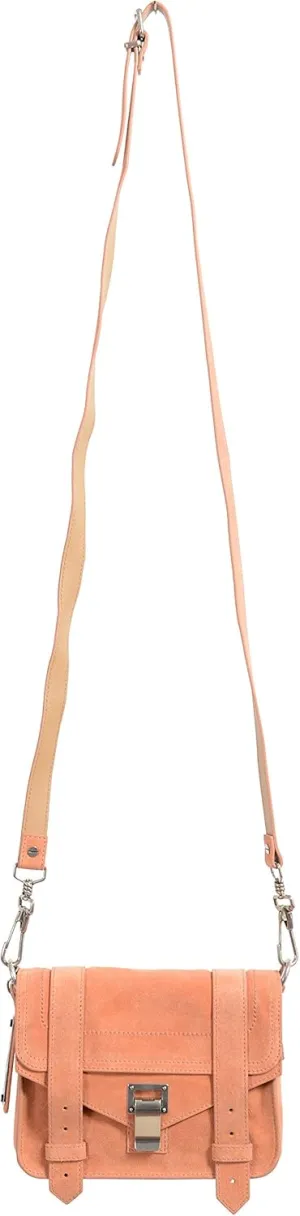 Proenza Schouler Women's Pink Suede Leather Mini Crossbody Shoulder Bag