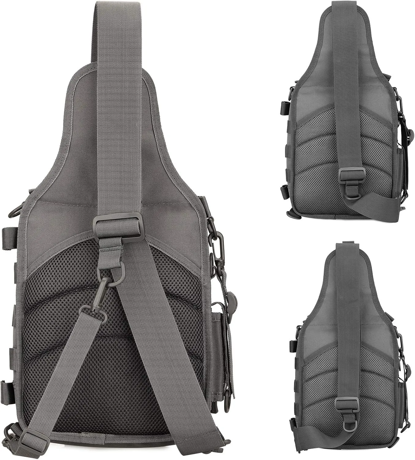 Protector Plus Tactical Sling Bag Military MOLLE Crossbody Pack Chest Shoulder Backpack (Patch Included)
