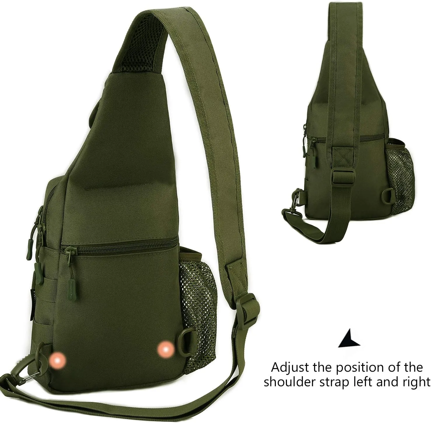 Protector Plus Tactical Sling Bag Military MOLLE Crossbody Pack (Patch Included)
