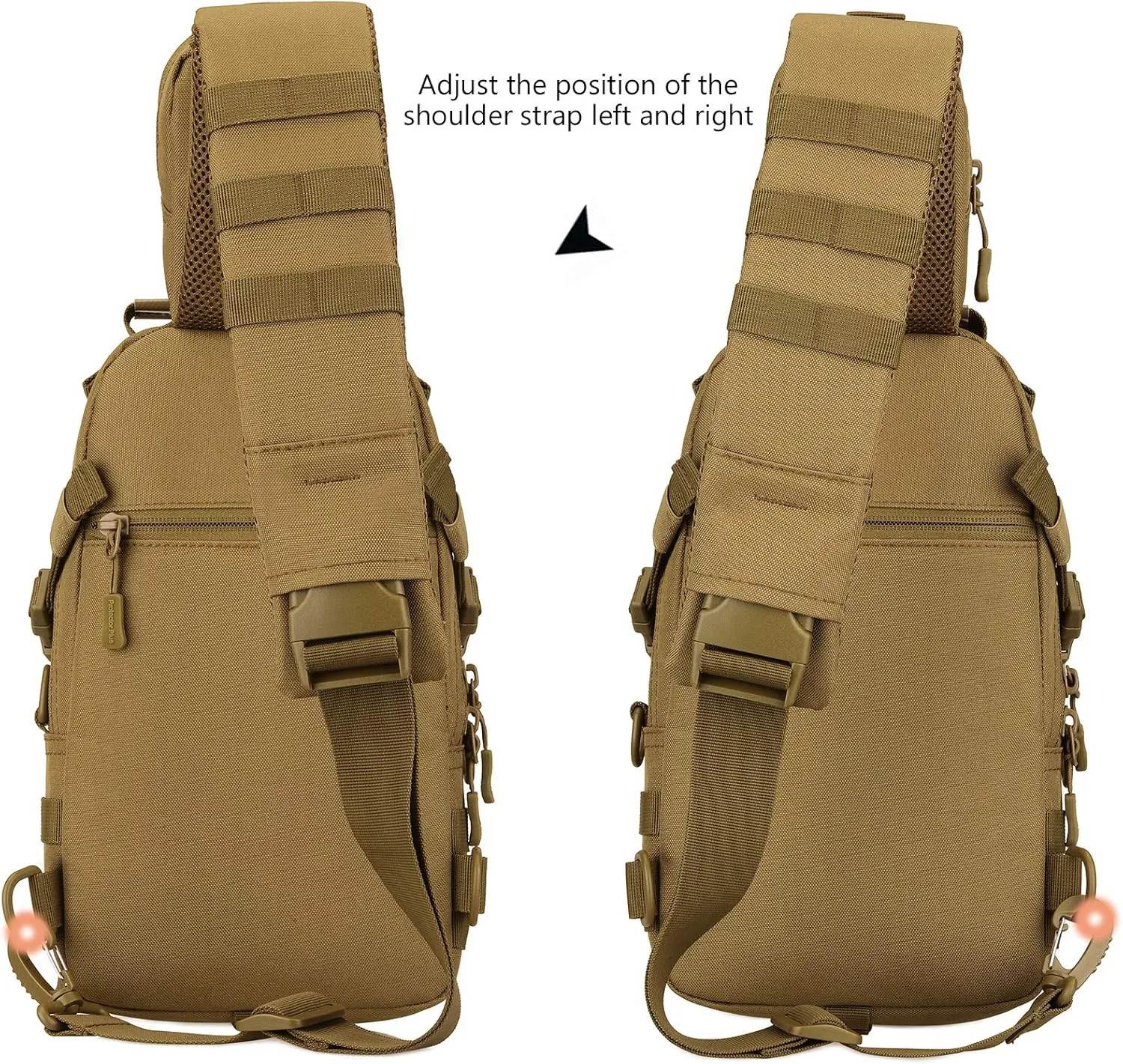 Protector Plus Tactical Sling Bag Military MOLLE Crossbody Packs Chest Shoulder Backpack (Patch Included)