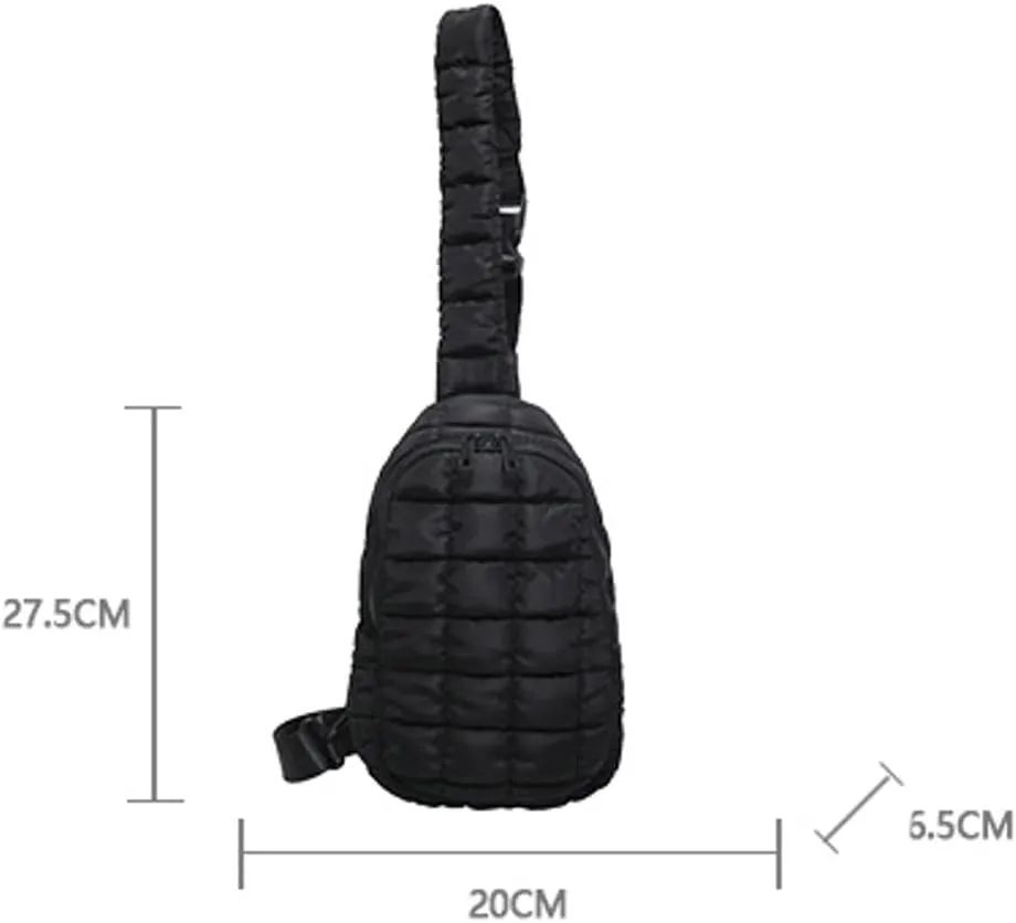 Puffy Crossbody Bag For Women Nylon Handbag Puffer Tote Bags Chest Bag Shoulder Purse Quilted Sling Bag Travel Hiking 2024