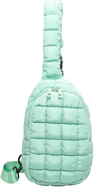 Puffy Crossbody Bag For Women Nylon Handbag Puffer Tote Bags Chest Bag Shoulder Purse Quilted Sling Bag Travel Hiking 2024