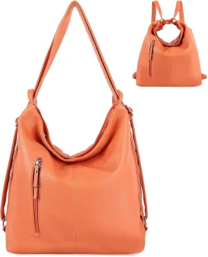 Purse for Women Convertible Backpack Purses and Handbags - Orange