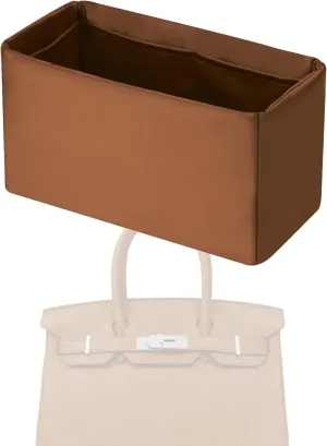 Purse Handbag Silky Organizer Insert Keep Bag Shape Fits Herme Birkin 20/25/30/35/40 bags, Luxury Handbag Tote Lightweight Sturdy(Gold,BK 25)