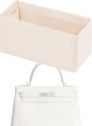 Purse Handbag Silky Organizer Insert Keep Bag Shape Fits Herme Kelly Pochette/Mini/20/25/32/35/40 bags, Luxury Handbag Tote Lightweight Sturdy(Kelly 25,Craie)
