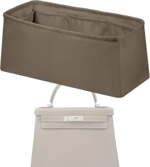 Purse Handbag Silky Organizer Insert Keep Bag Shape Fits Herme Kelly Pochette/Mini2/20/25/32/35/40 bags, Luxury Handbag Tote Lightweight Sturdy(Kelly Mini2,Etoupe grey)