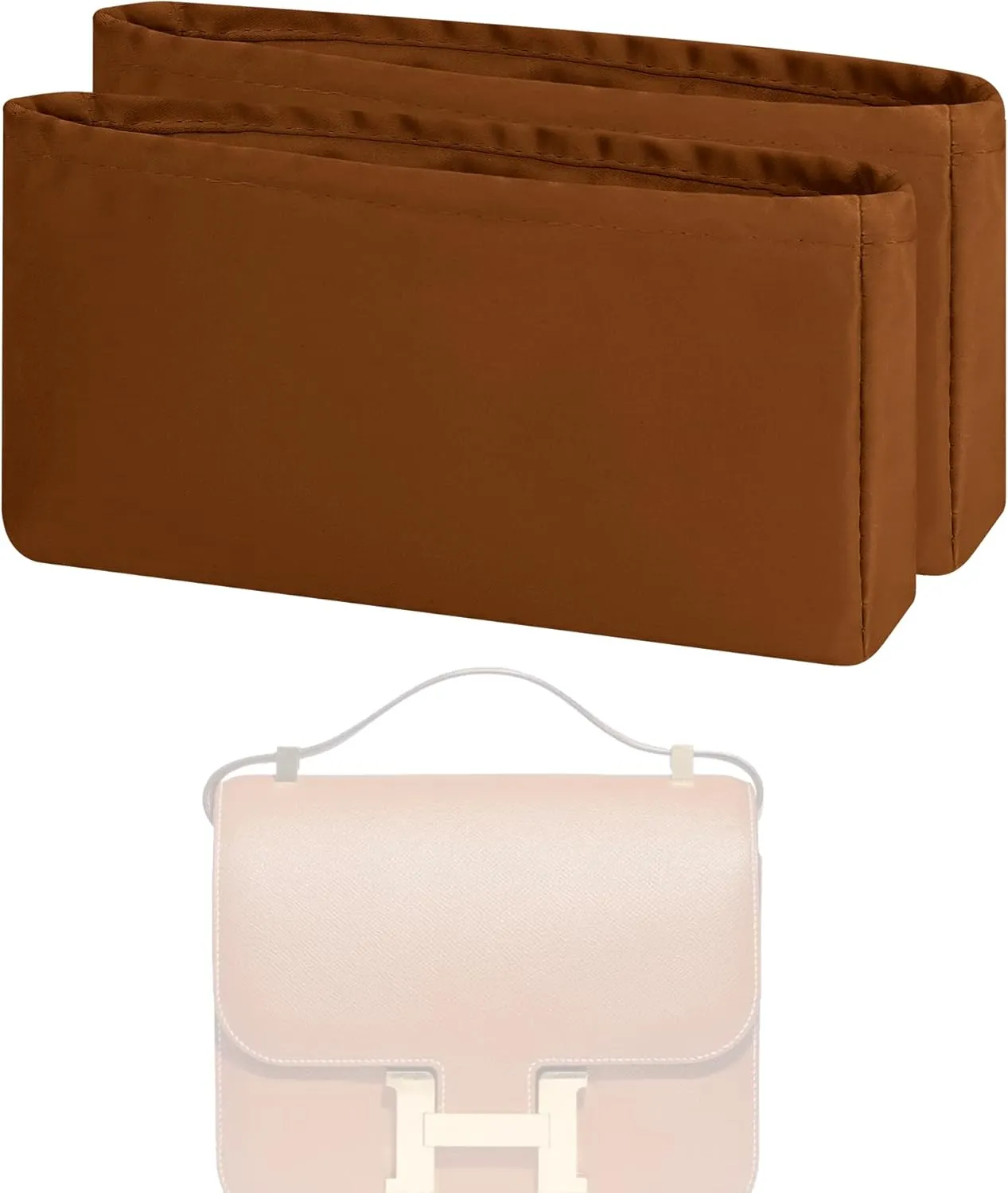 Purse Handbag Silky Organizer Insert Keep Bag Shape Fits Hermes Constance 19/New 19/24/New 24 Bags, Luxury Handbag Tote Lightweight Sturdy(New Constance19,Gold)