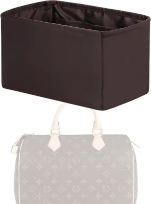 Purse Handbag Silky Organizer Insert Keep Bag Shape Fits LV Speedy 16/20/25/30/35/45 bags, Luxury Handbag Tote Lightweight Sturdy(Coffee Brown, Speedy 25)
