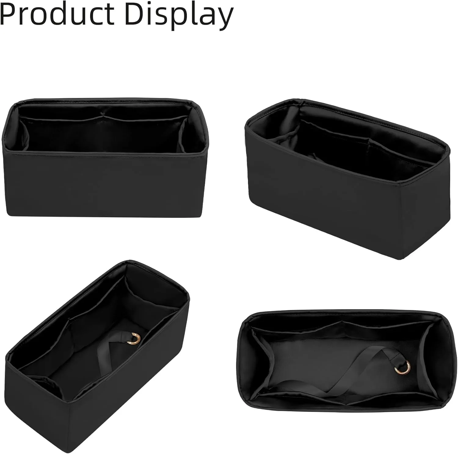 Purse Organizer for Dior Book Tote Mini/Small/Medium/Large,Silky Smooth Insert,Lightweight Bag in Bag,Luxury Handbag Storage Accessories(Small,Black)