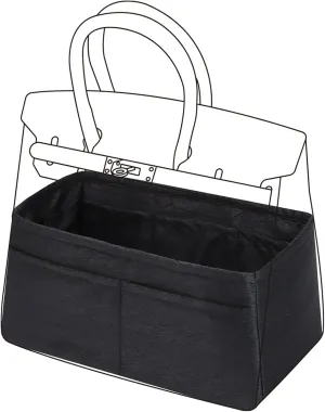 Purse Organizer Insert Fits Hermes Birkin, Silky Smooth Bag Organizer, Birkin 30 Bag Insert Tote Shaper(BK30,Black)