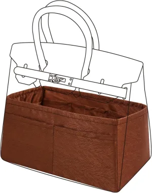 Purse Organizer Insert for Hermes Birkin, Silky Smooth Bag in Bag, Birkin 30 Tote Shaper (BK30, Gold)