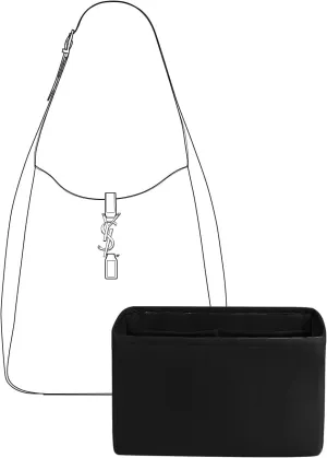 Purse Organizer Insert for YSL Le5a7 Larger Bags,Black,Luxury Bags Storage with Silk, Lightweight Shaper for Daily Use, Pockets Large Capacity.
