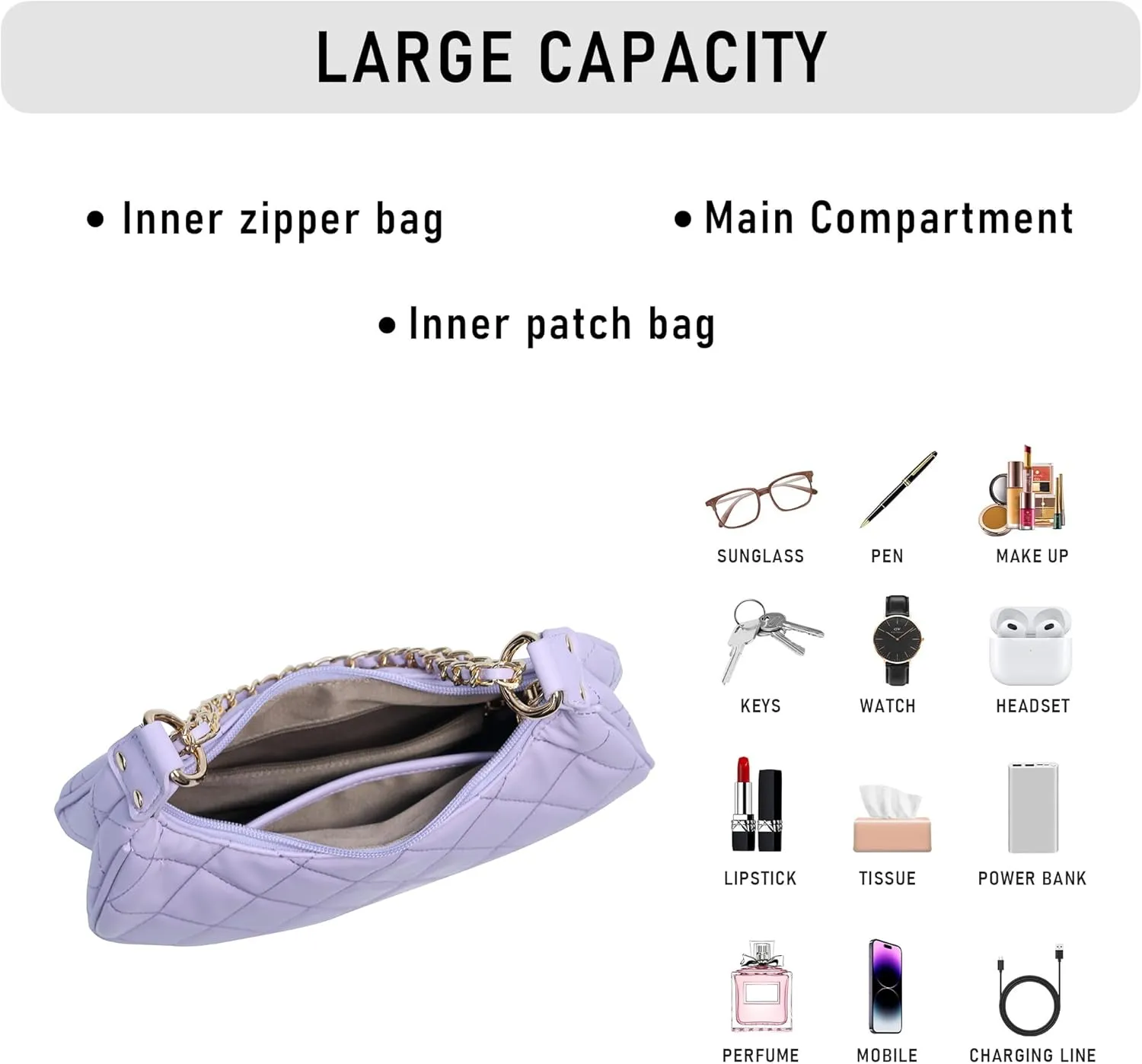 Purse Shoulder bag for women, Cute Mini Clutch Zipper Hobo Tote Handbags