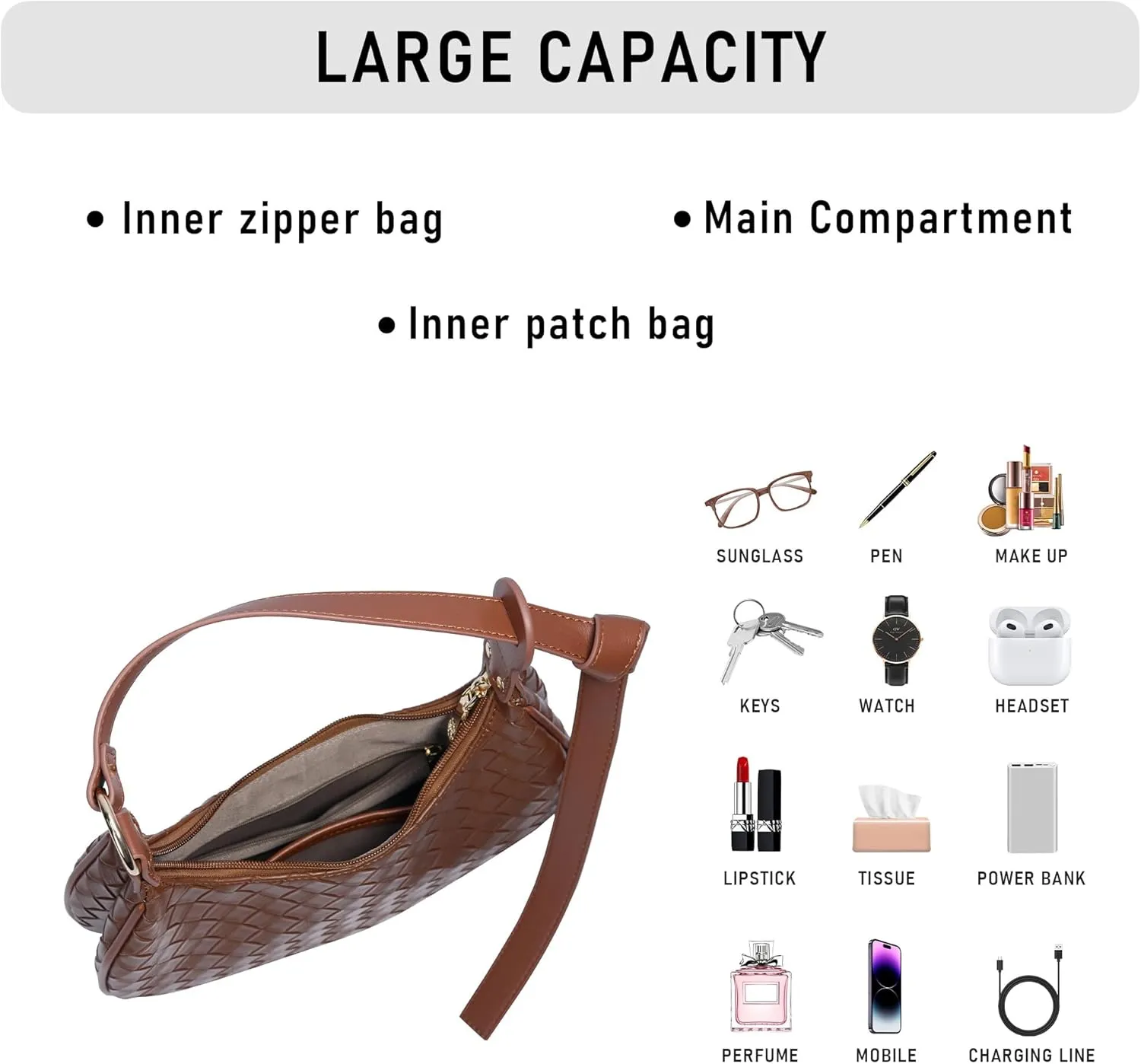 Purse Shoulder bag for women, Cute Mini Clutch Zipper Hobo Tote Handbags