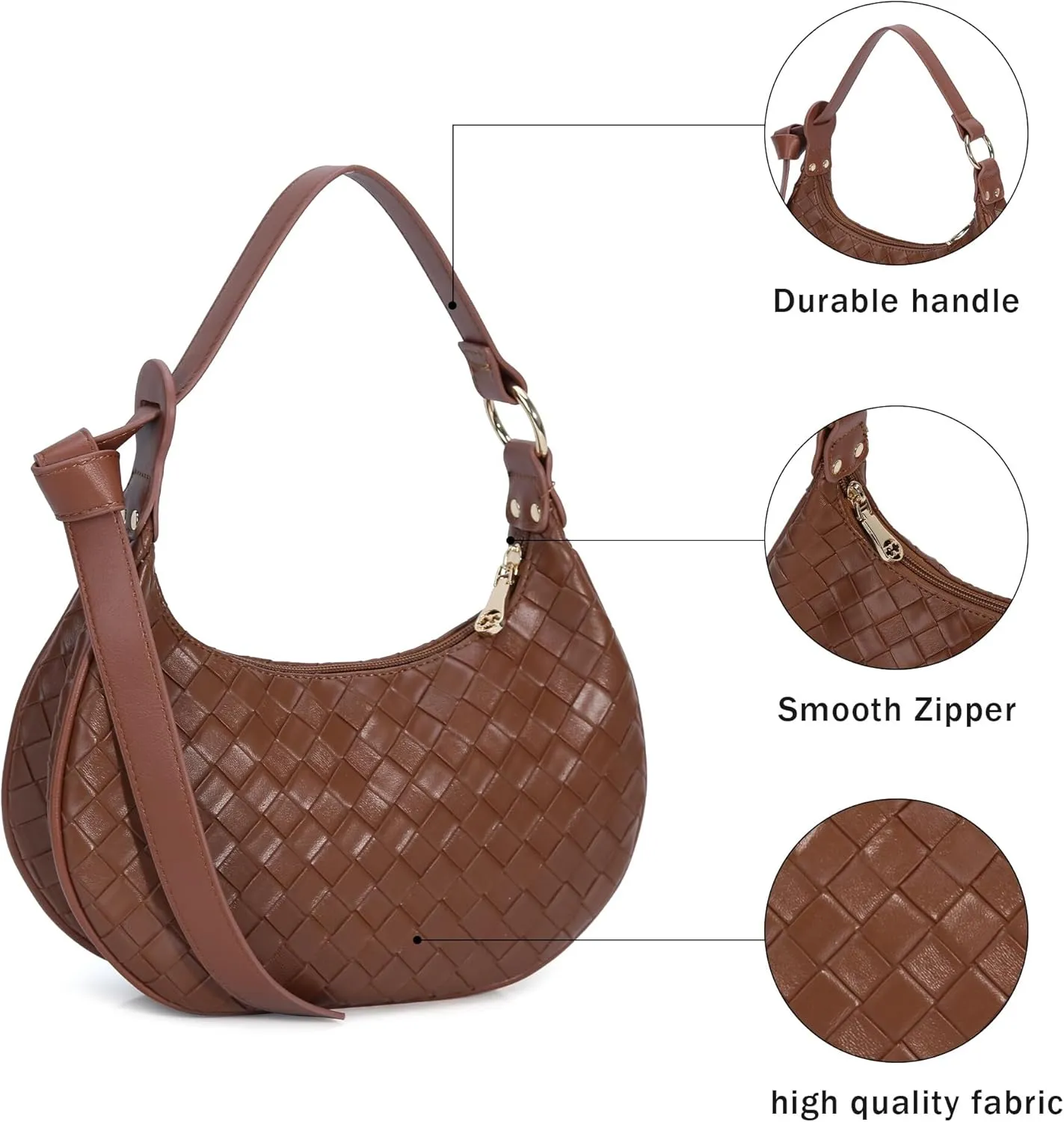 Purse Shoulder bag for women, Cute Mini Clutch Zipper Hobo Tote Handbags