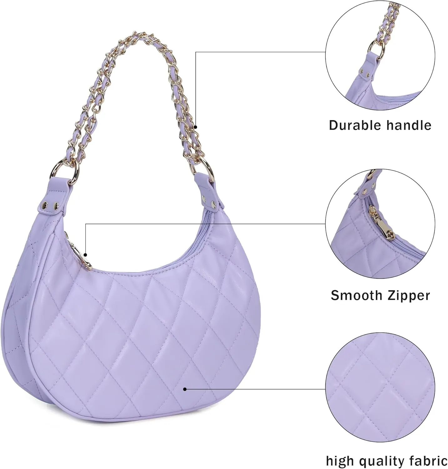 Purse Shoulder bag for women, Cute Mini Clutch Zipper Hobo Tote Handbags