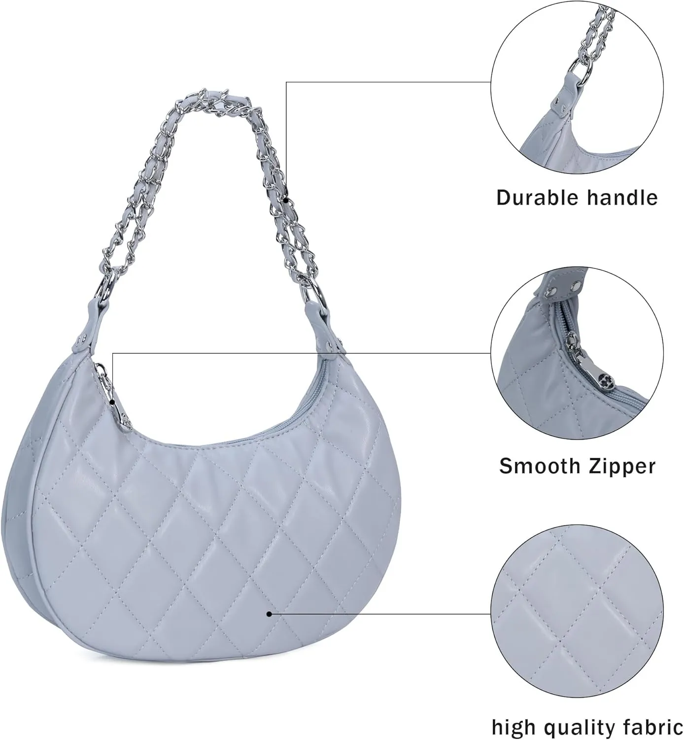 Purse Shoulder bag for women, Cute Mini Clutch Zipper Hobo Tote Handbags