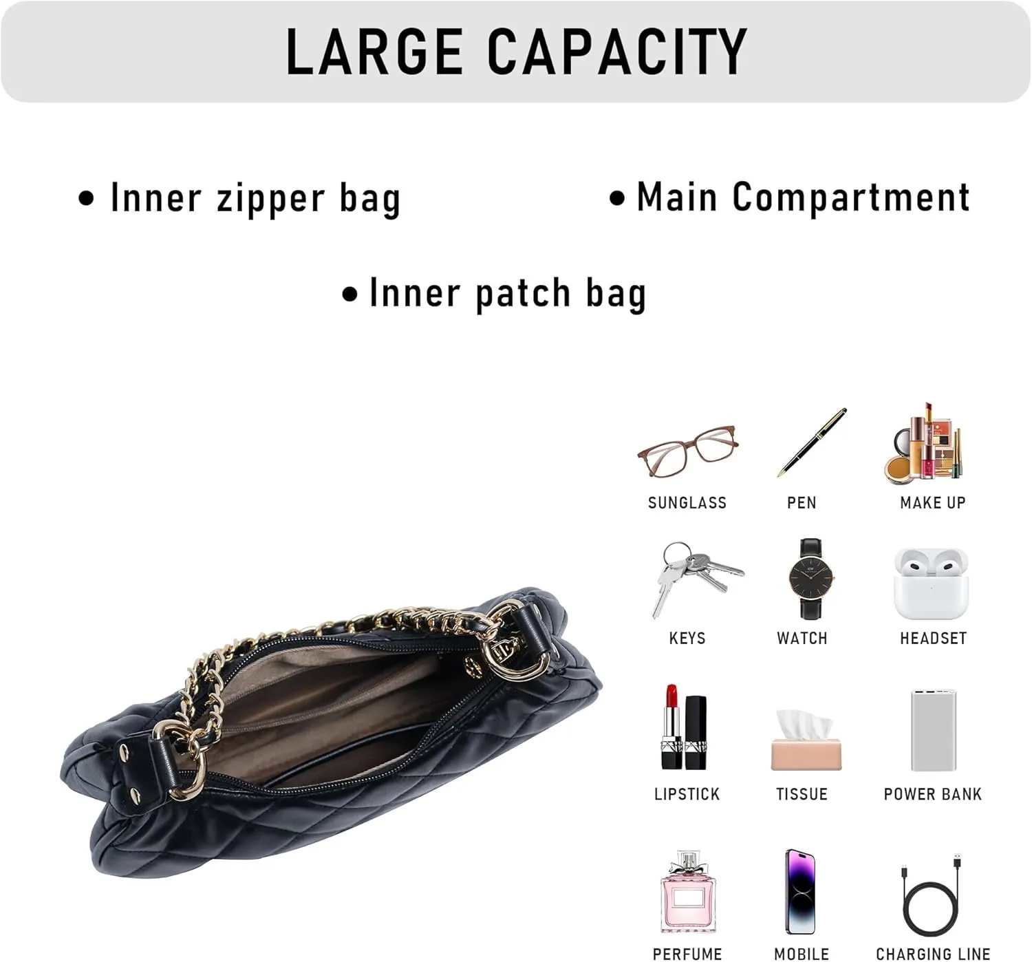 Purse Shoulder bag for women, Cute Mini Clutch Zipper Hobo Tote Handbags
