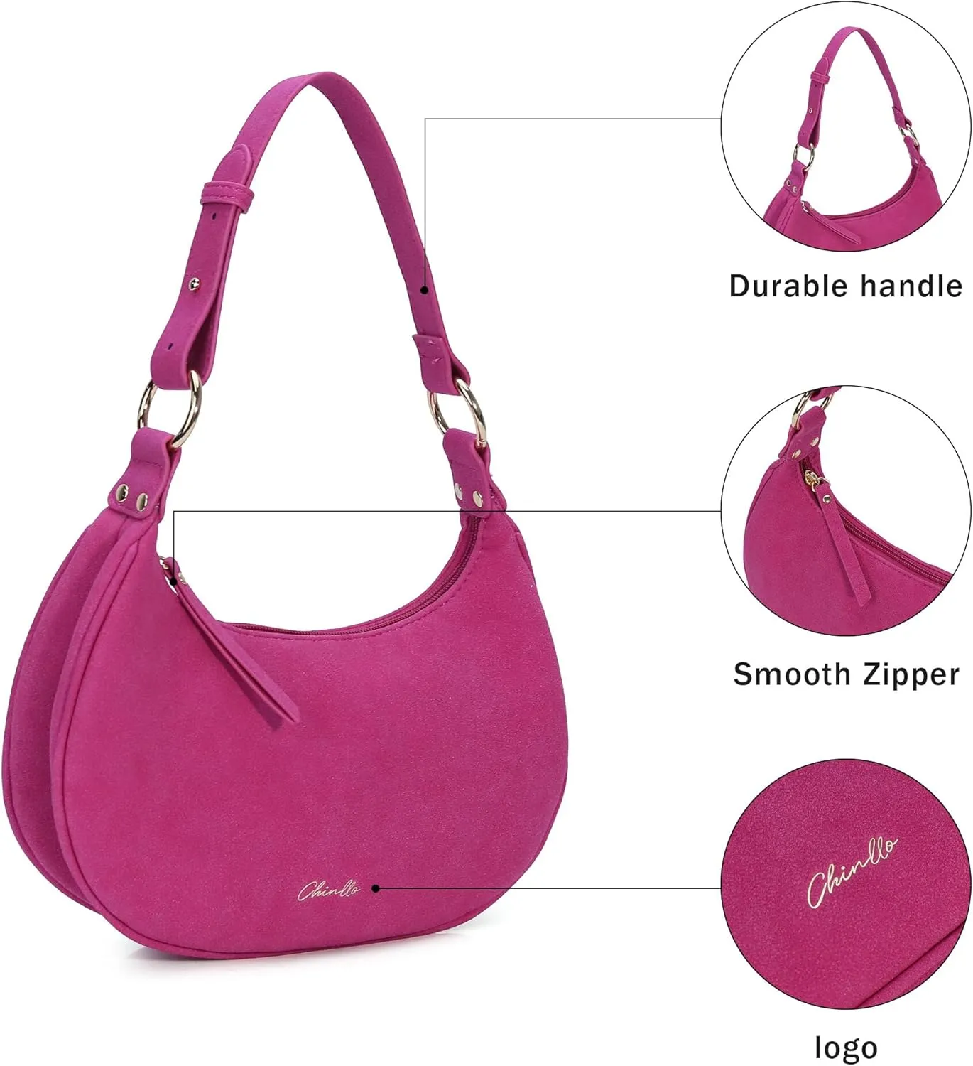 Purse Shoulder bag for women, Cute Mini Clutch Zipper Hobo Tote Handbags