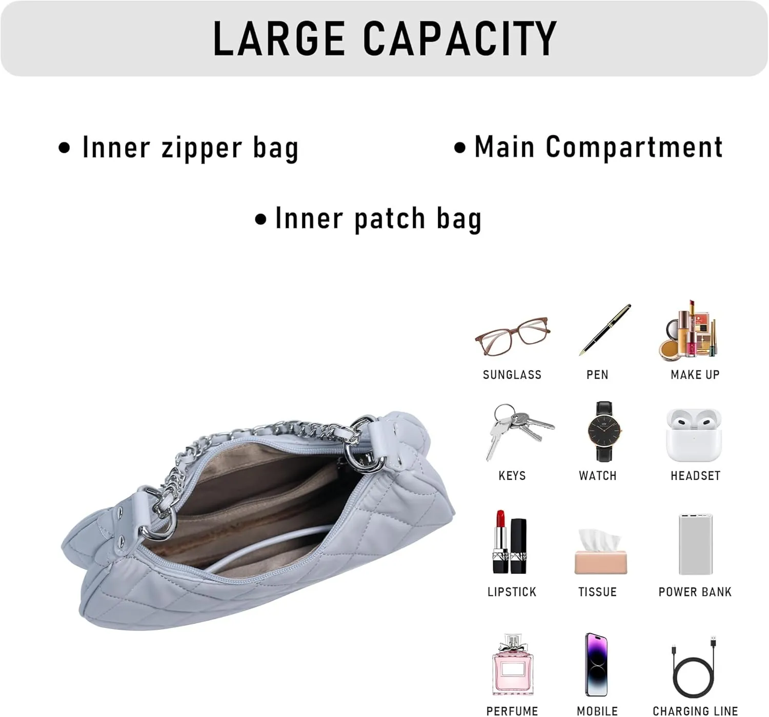 Purse Shoulder bag for women, Cute Mini Clutch Zipper Hobo Tote Handbags