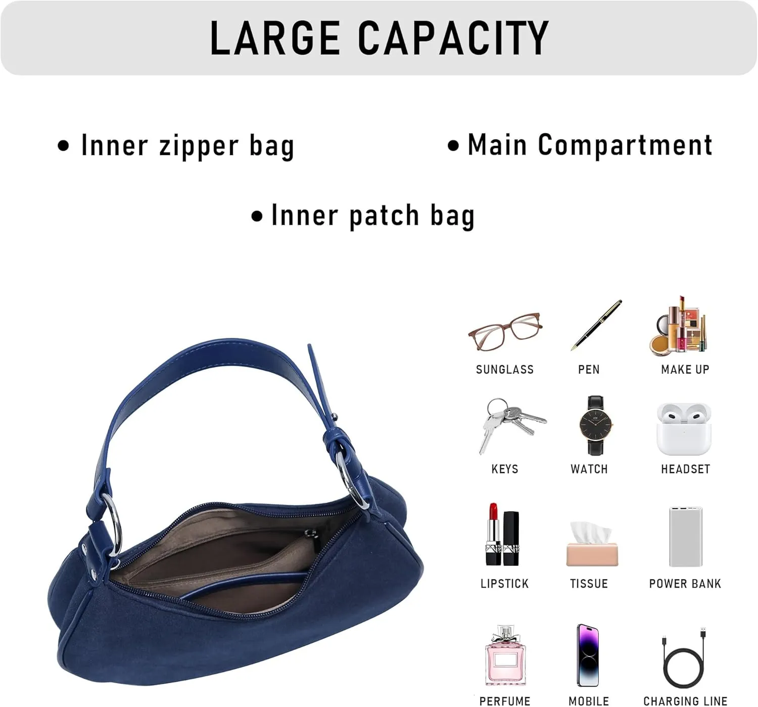 Purse Shoulder bag for women, Cute Mini Clutch Zipper Hobo Tote Handbags