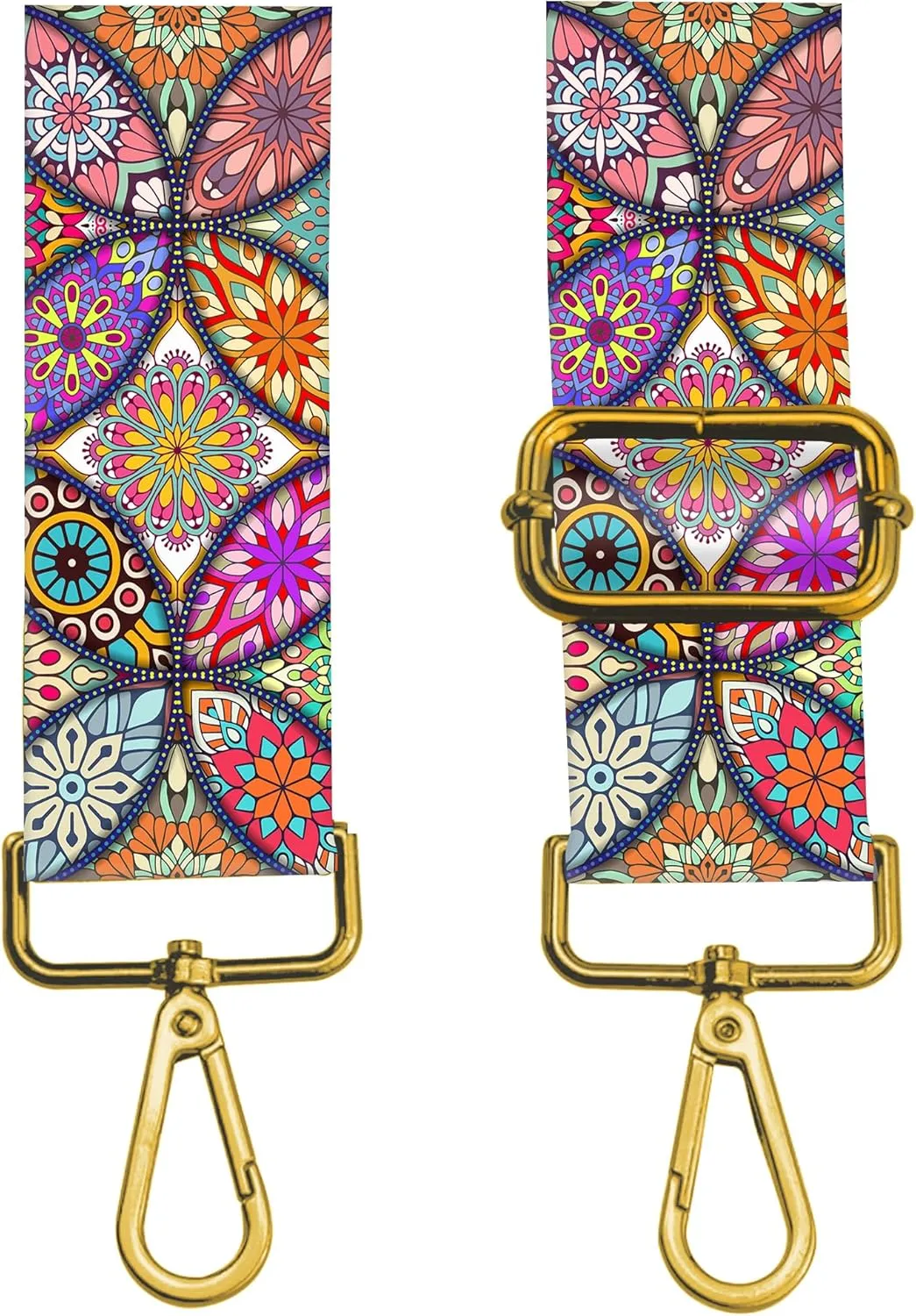 Purse Straps Replacement Crossbody, 2" Wide Shoulder Strap Adjustable, Gold Buckle Canvas Bag Handbag Belts