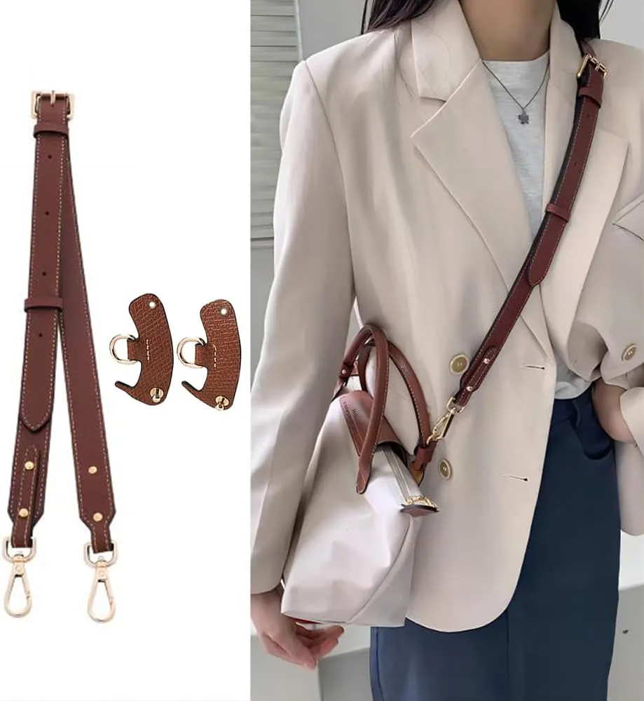 Purse Straps Replacement, Leather Handbag Crossbody Shoulder Strap Kit Adjustable for Small Tote Bag Women