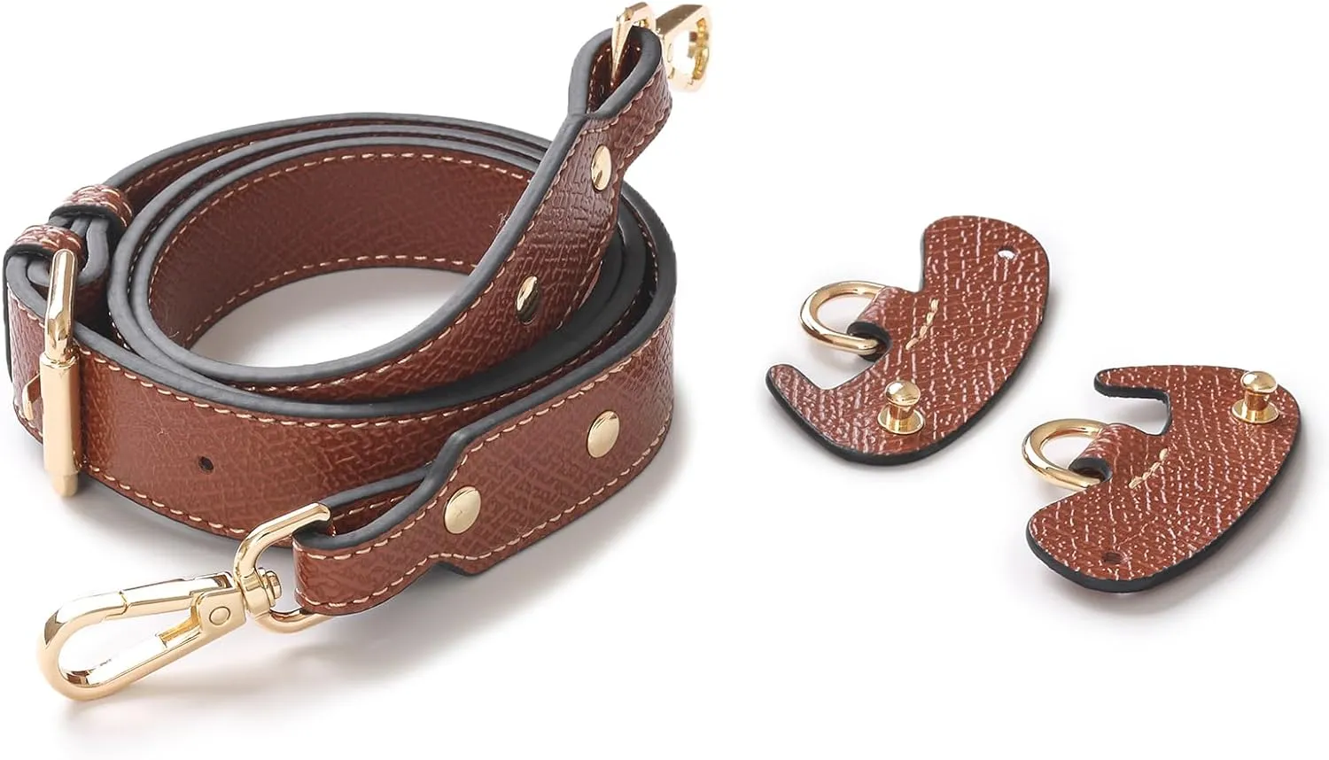 Purse Straps Replacement, Leather Handbag Crossbody Shoulder Strap Kit Adjustable for Small Tote Bag Women