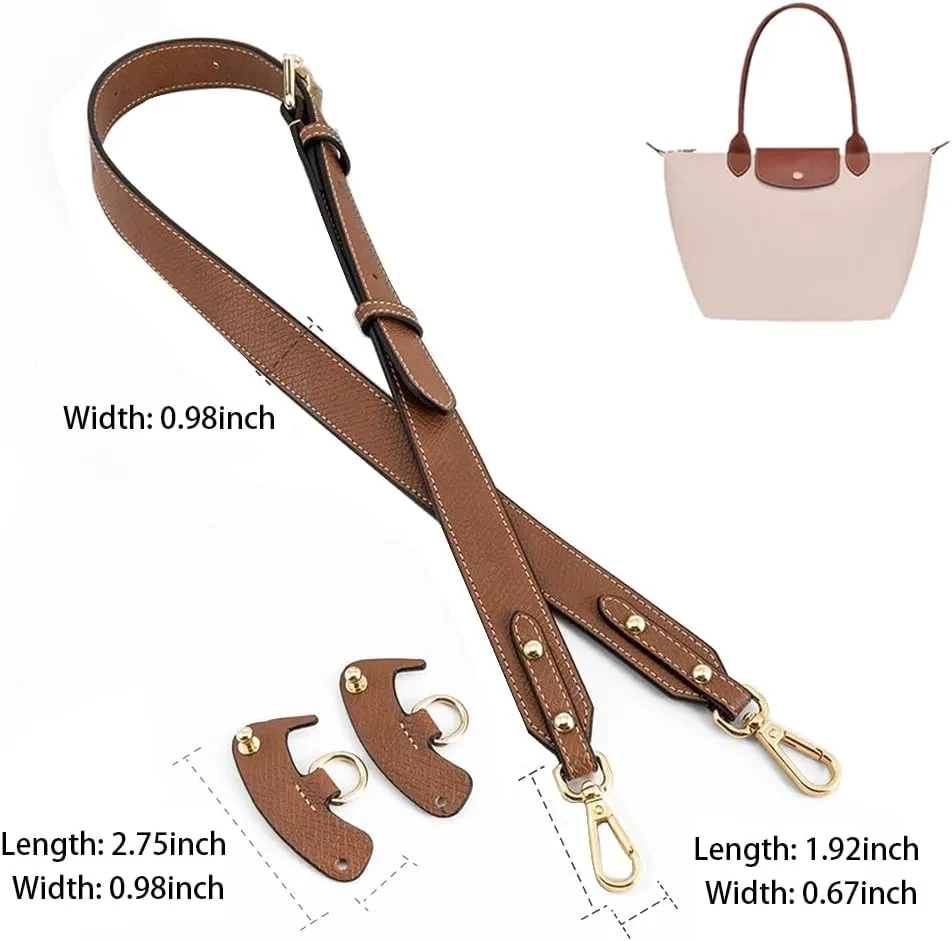 Purse Straps Replacement, Leather Handbag Crossbody Shoulder Strap Kit Adjustable for Small Tote Bag Women