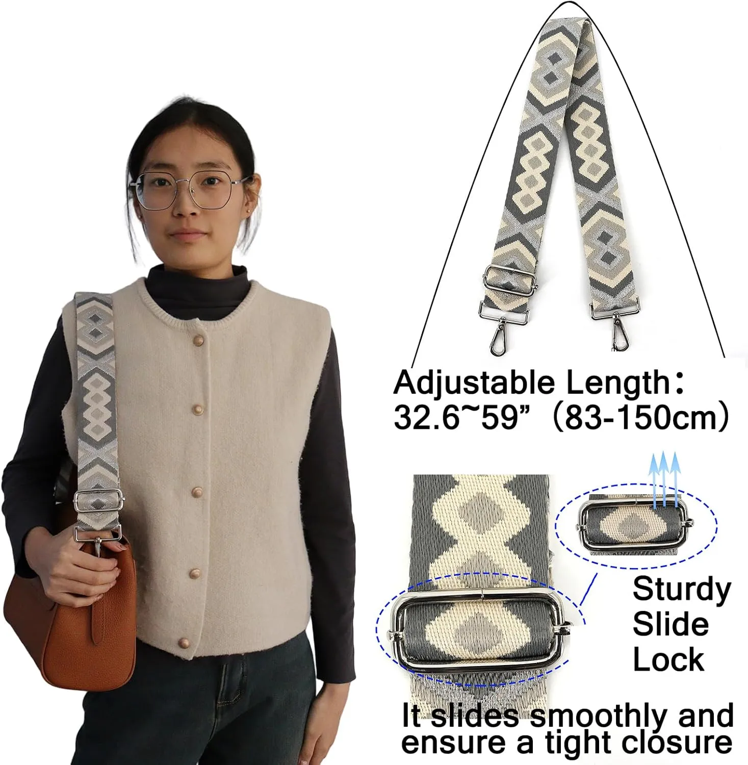 Purse Straps Replacement Wide Shoulder Strap for Bags Adjustable Bag Strap