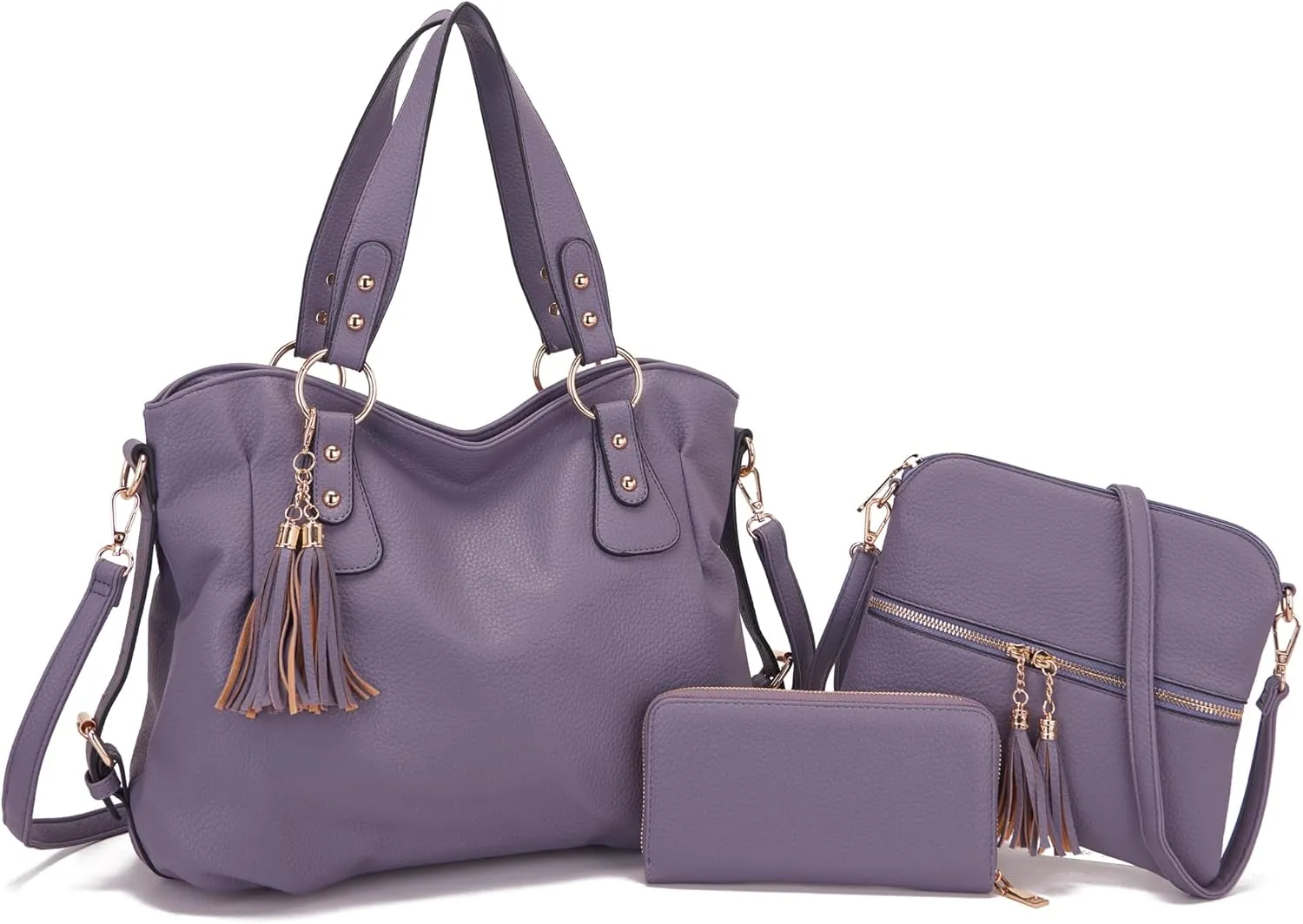 Qiyuer Purses And Wallets Set For Women Tote Handbags Large Hobo Bag Purse With Wallet 3PCS