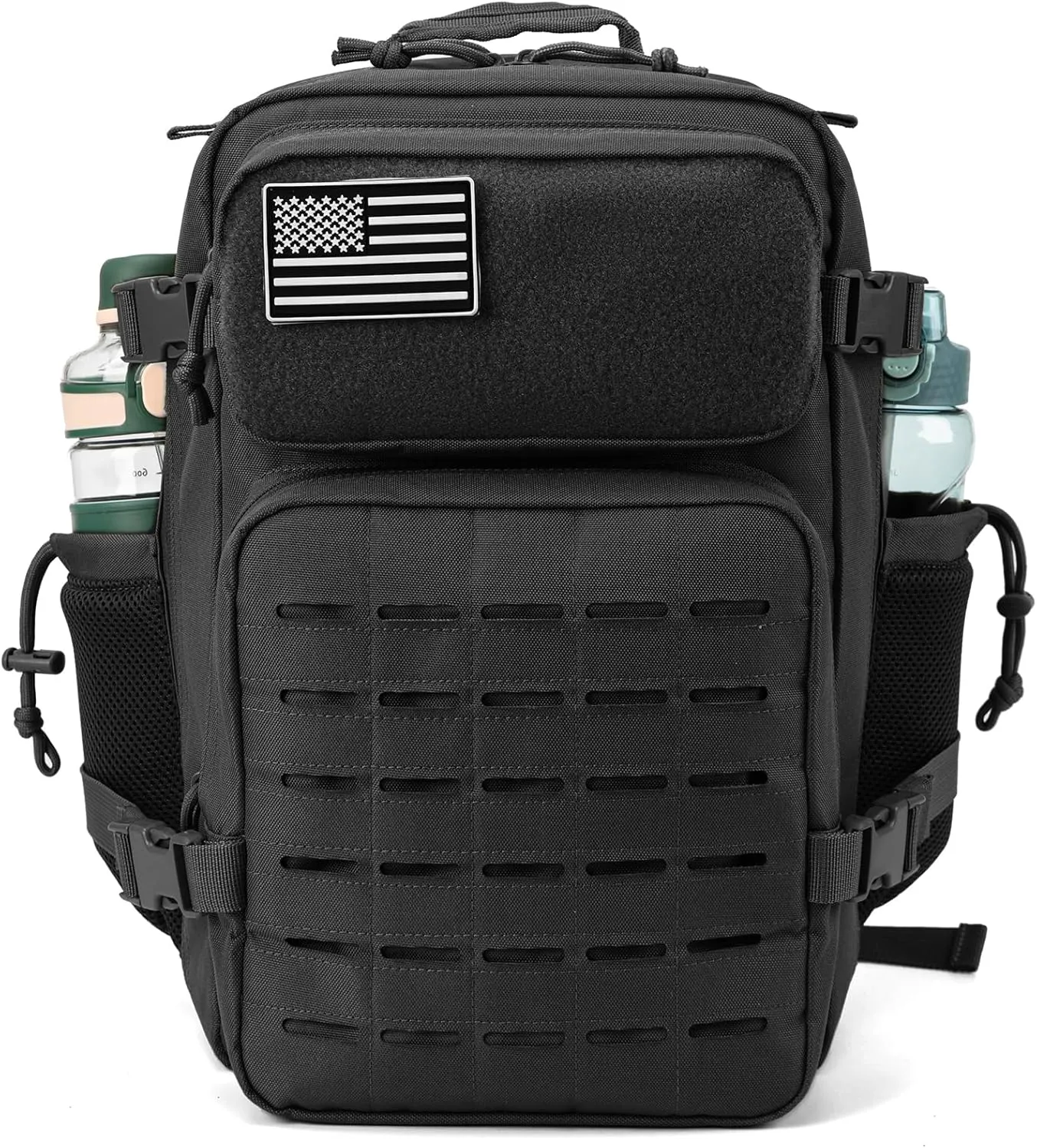 QT&QY 25L/35L/45L Military Tactical Backpack For Men Molle Daypack 3 Day Bug Out Bag Hiking Rucksack With Bottle Holder