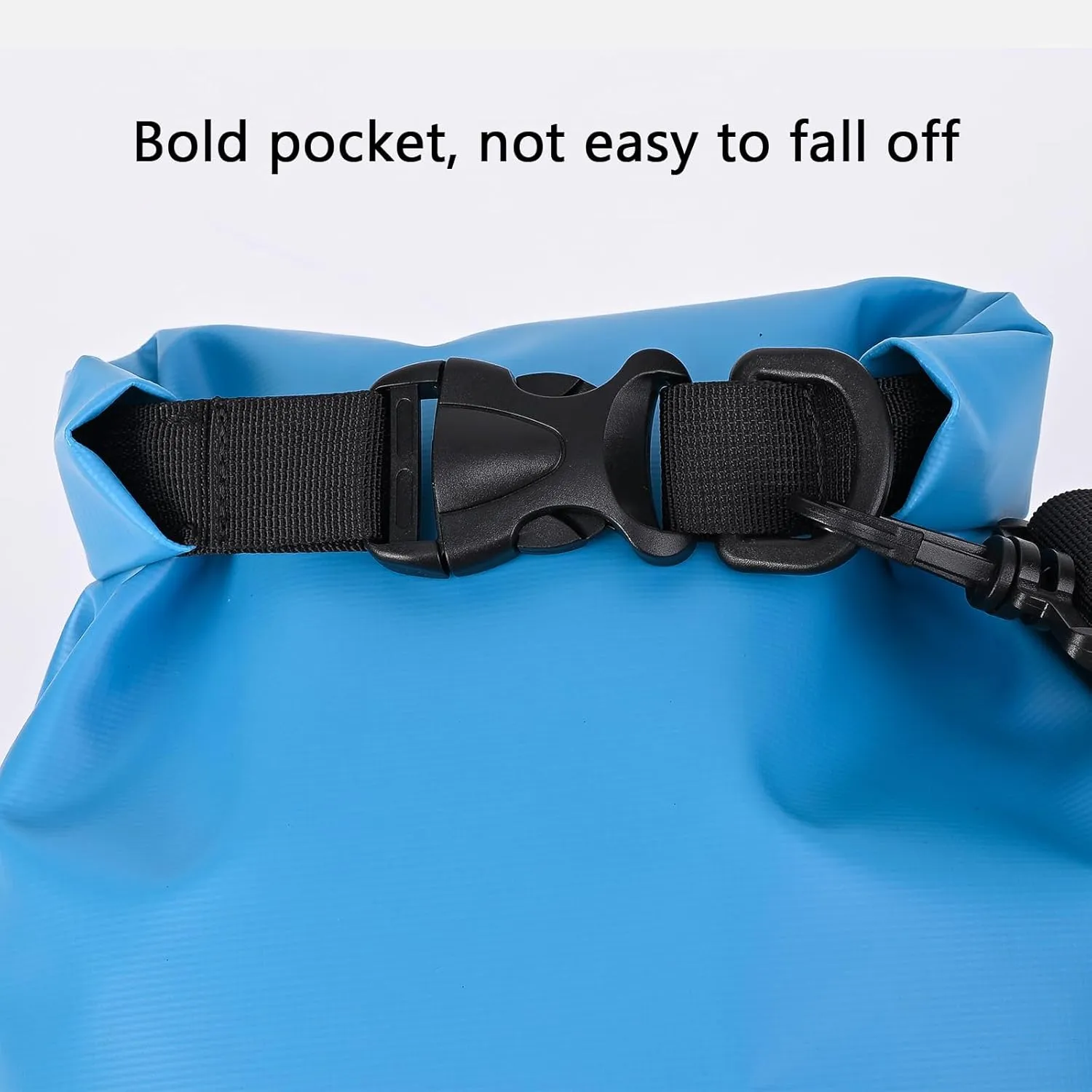 Queday Waterproof Dry Bag with Front Zippered Pocket for Women Men, 10L Roll Top Lightweight Dry Storage Bag Backpack for Travel, Kayaking, Boating, Rafting, Camping, Hiking & Beach Blue