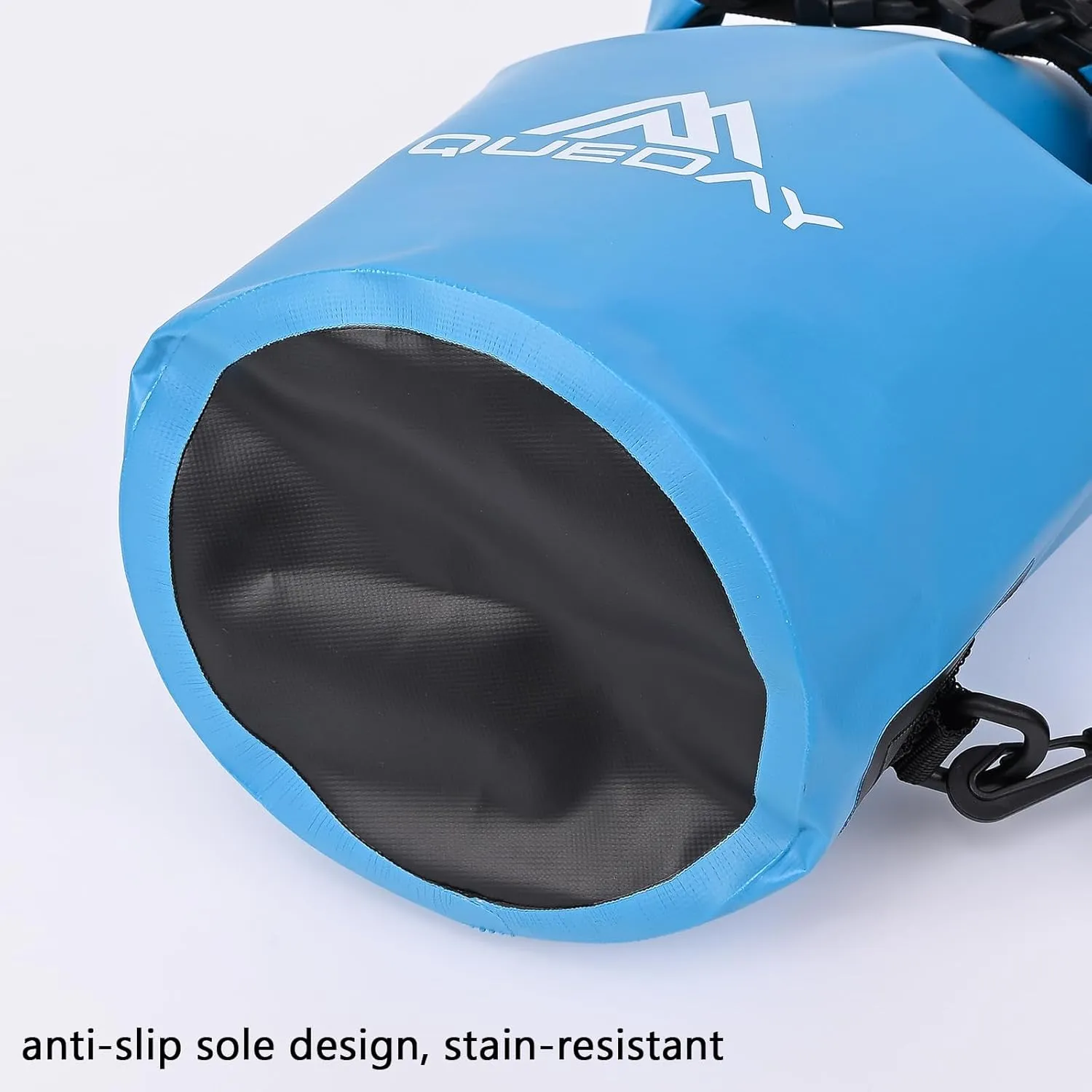 Queday Waterproof Dry Bag with Front Zippered Pocket for Women Men, 10L Roll Top Lightweight Dry Storage Bag Backpack for Travel, Kayaking, Boating, Rafting, Camping, Hiking & Beach Blue