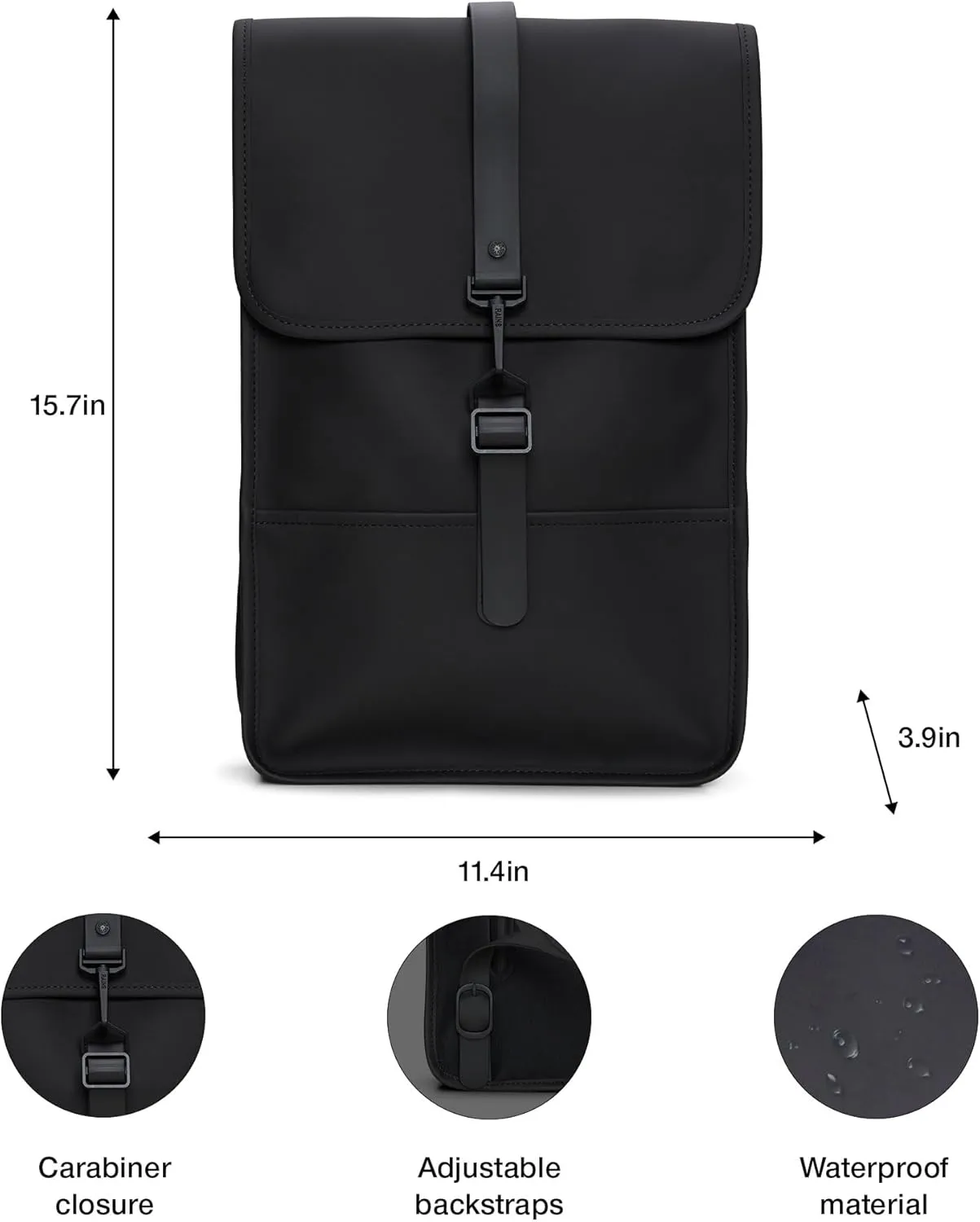RAINS Backpack Mini - Black