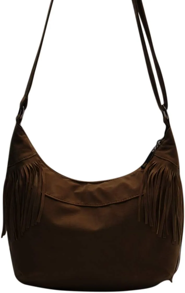 RARITYUS Women Fringe Tassel Shoulder Bag Large Leather Tote Handbag Hobo Crossbody Bag