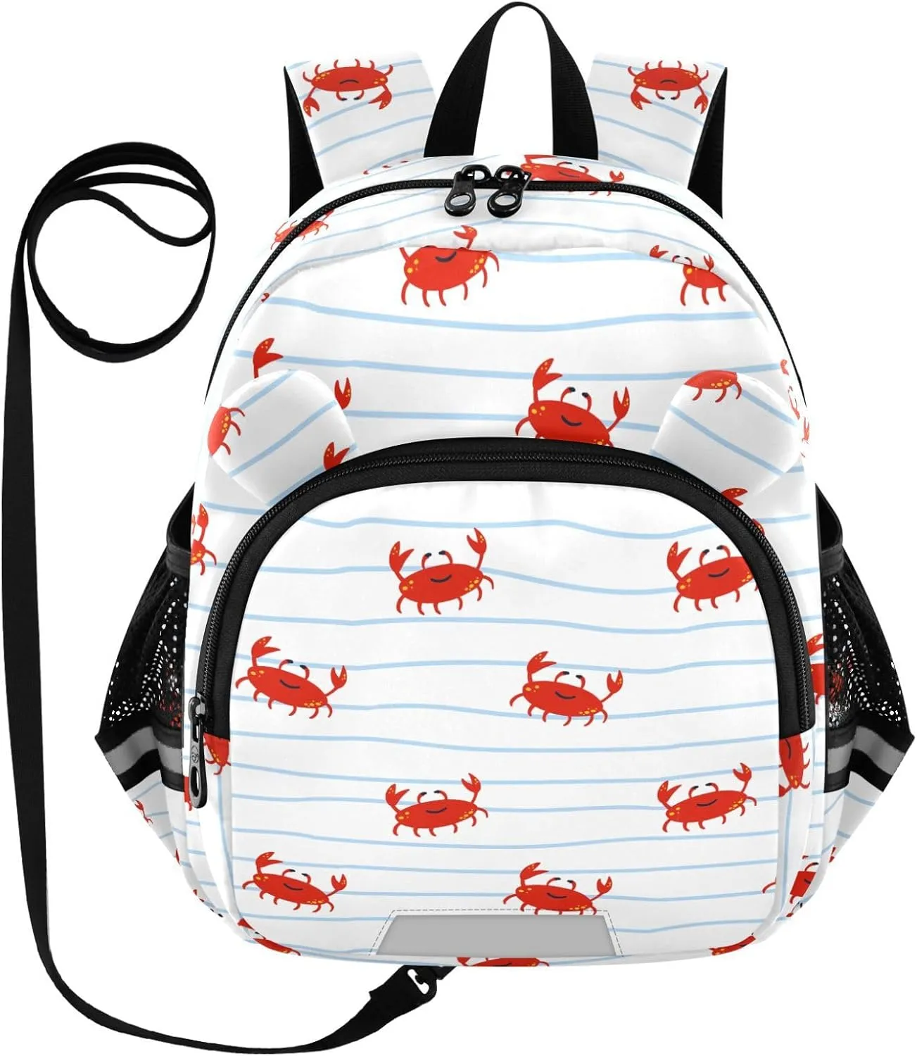 Red Crab Cartoon Preschool Backpack Animal Colorful Daycare Bookbag School Backpack with Traction Rope for Kids 3-6