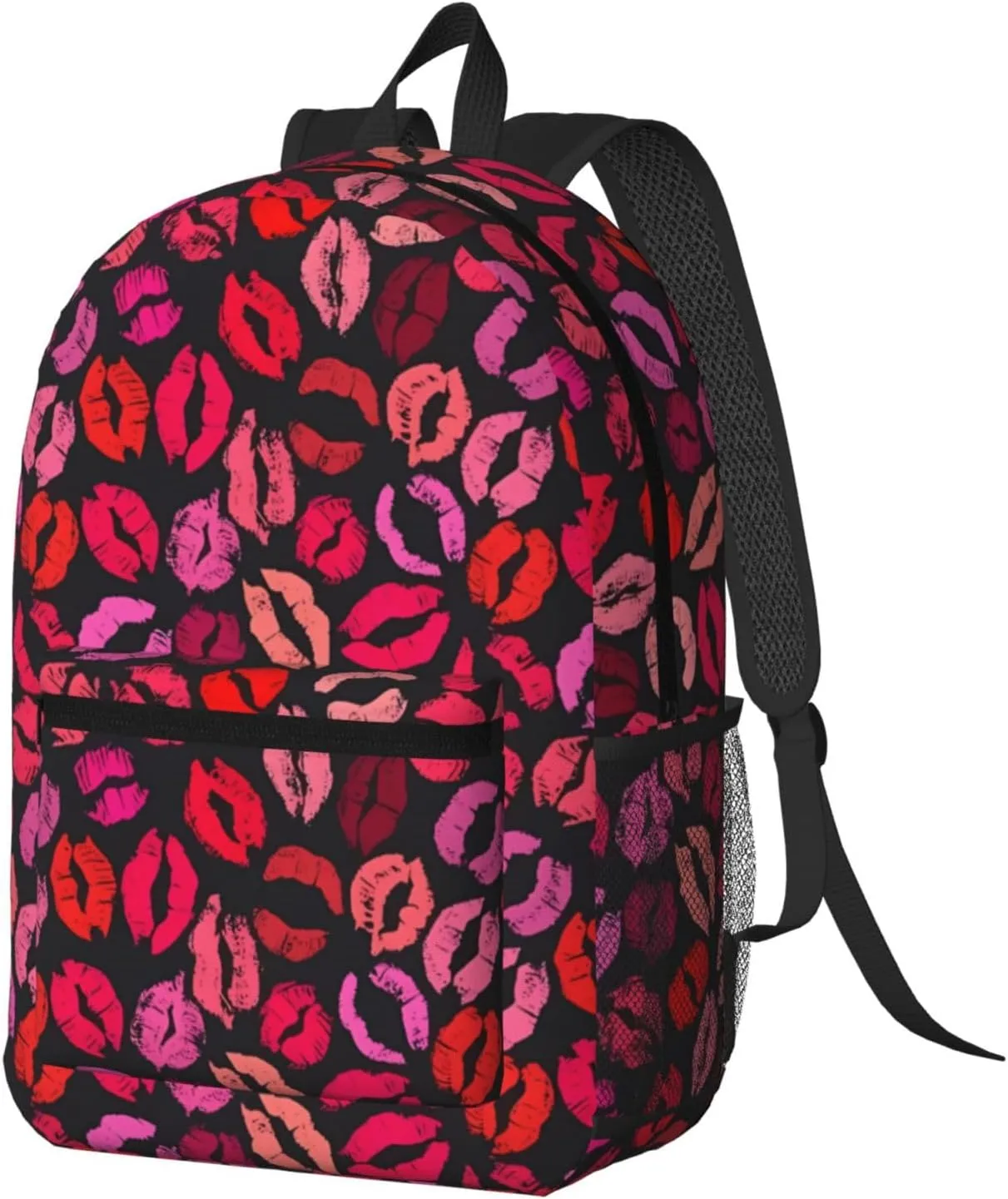 Red Nice Lip Imprint 17 Inch Backpacks Multipurpose Laptop Backpack Double Shoulder Bag for Men Women Gifts