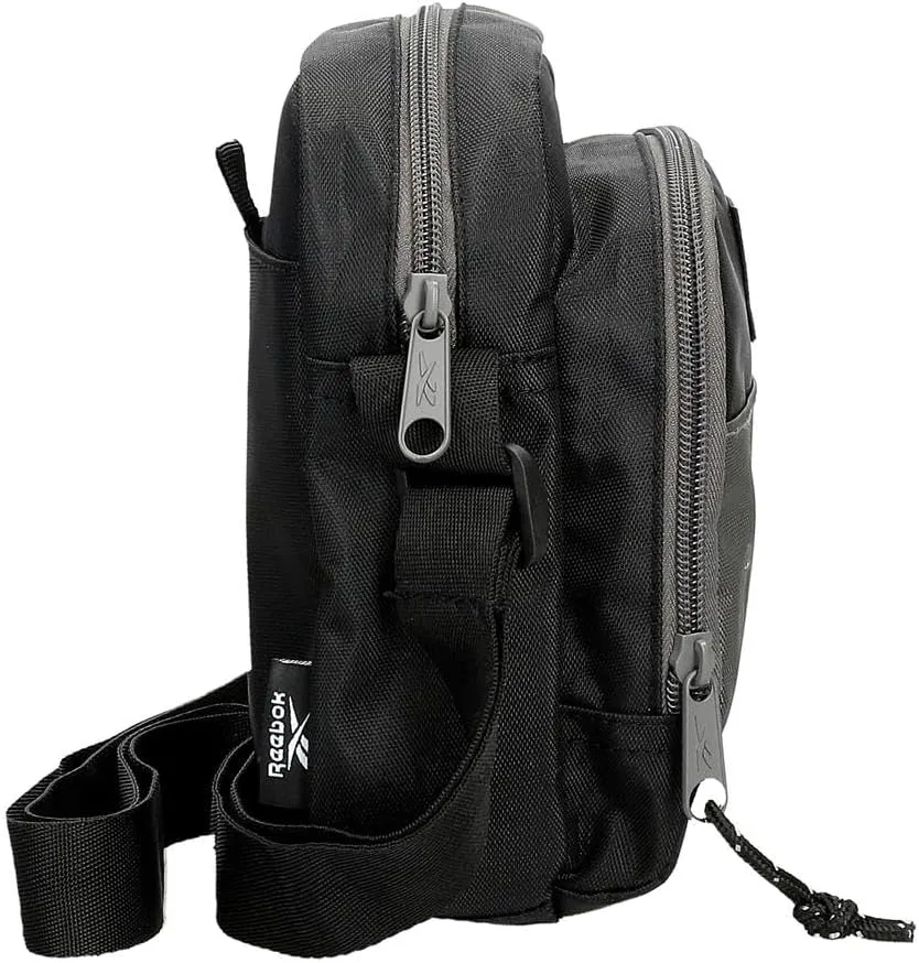 Reebok Men's Small Crossbody Bag, Black/White, One Size