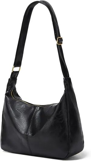 Retro Shoulder Bags for Women Vegan Leather Tote Handbags Slouchy Large Crossbody Bag with Adjustable Strap