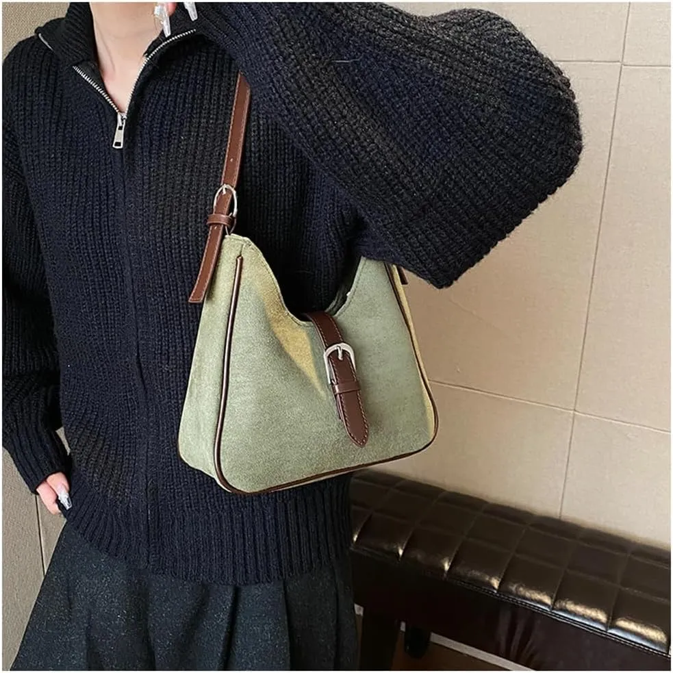 Retro Suede Shoulder Bag For Women Underarm Bag Winter Women's Hobo Bag Purse Tote Bag Commuter Handbag