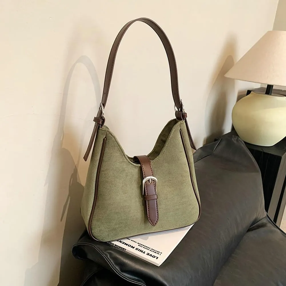 Retro Suede Shoulder Bag For Women Underarm Bag Winter Women's Hobo Bag Purse Tote Bag Commuter Handbag