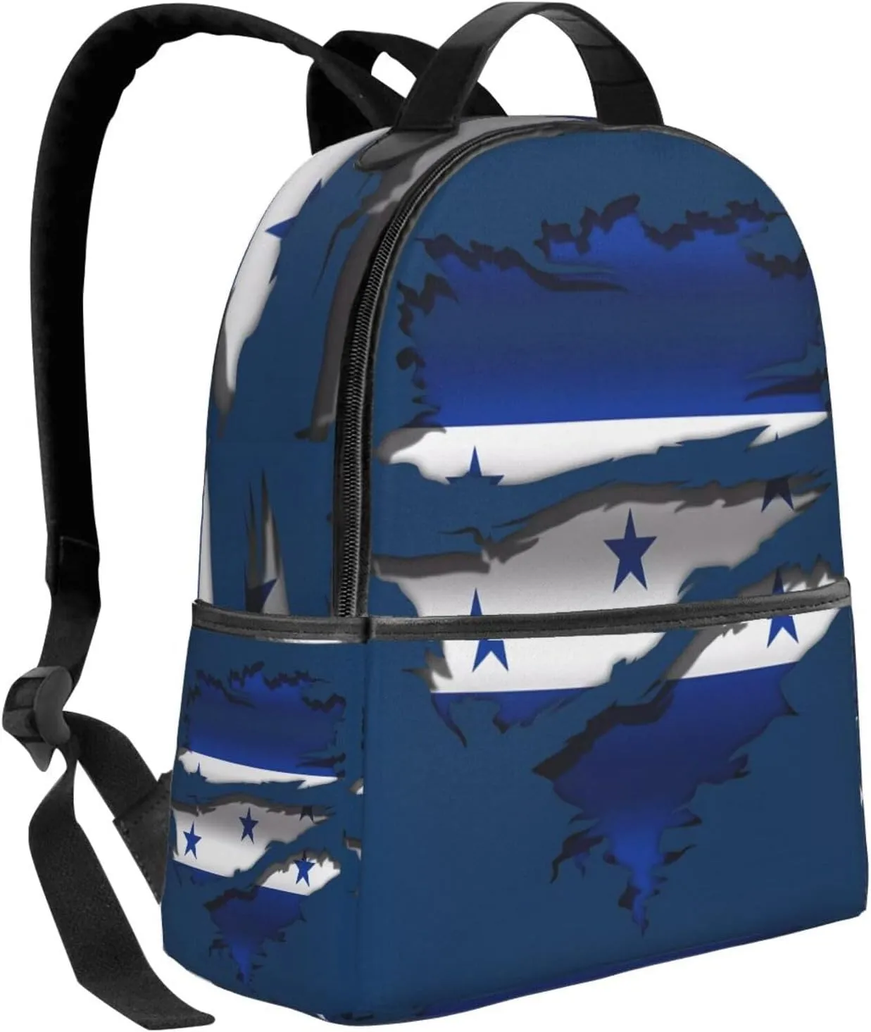 Ripped Honduras Flag Casual Backpacks Laptop Backpack Carry-on Daypack Sports Travel Rucksack Lightweight Working Bag for Outdoor Hiking Cycling Walking