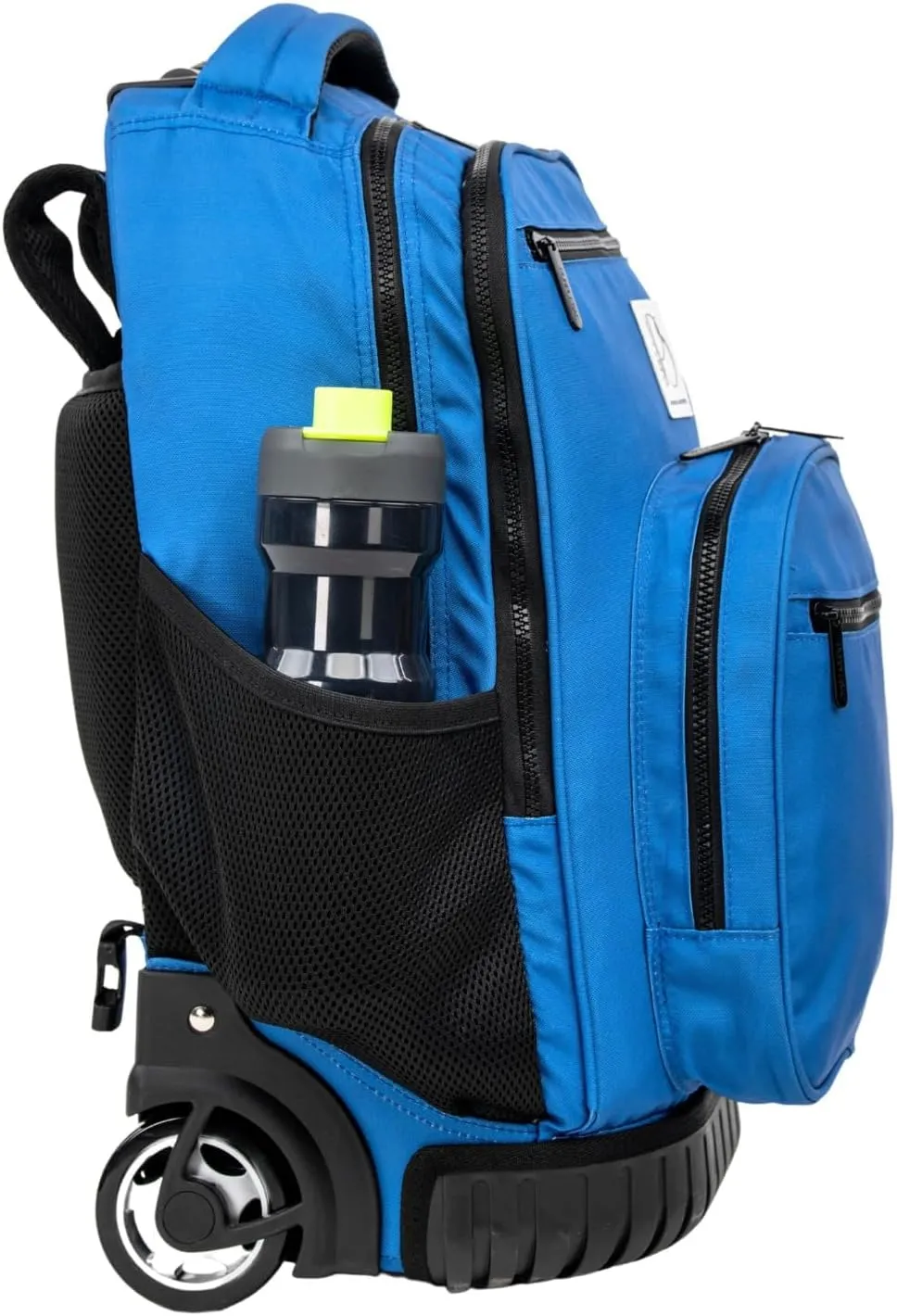 Rolling Trolley Backpacks | 38 L | Laptop Backpack | Multi-Pockets Convertible Aluminum Rod Luggage Bag for Office Travel (Blue)