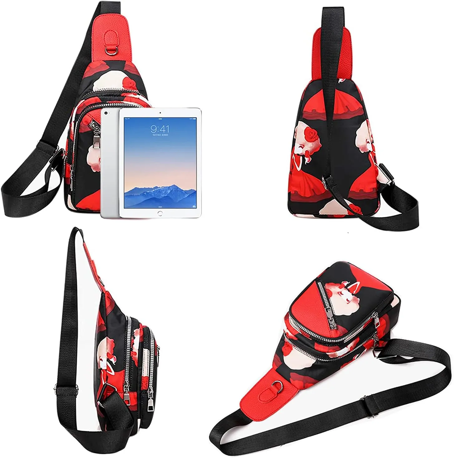 RTGGSEL Boho Trendy Ethnic Women's Waterproof Sling Backpack Crossbody Shoulder Chest Bag for Travel Hiking Daypack