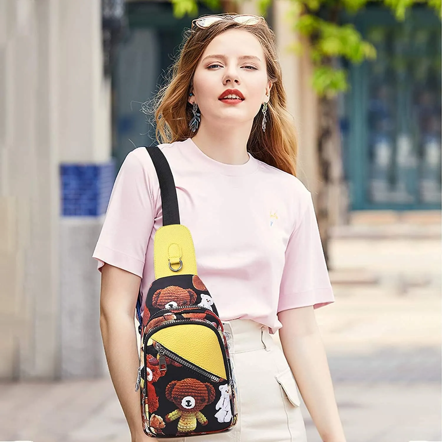 RTGGSEL Boho Trendy Ethnic Women's Waterproof Sling Backpack Crossbody Shoulder Chest Bag for Travel Hiking Daypack
